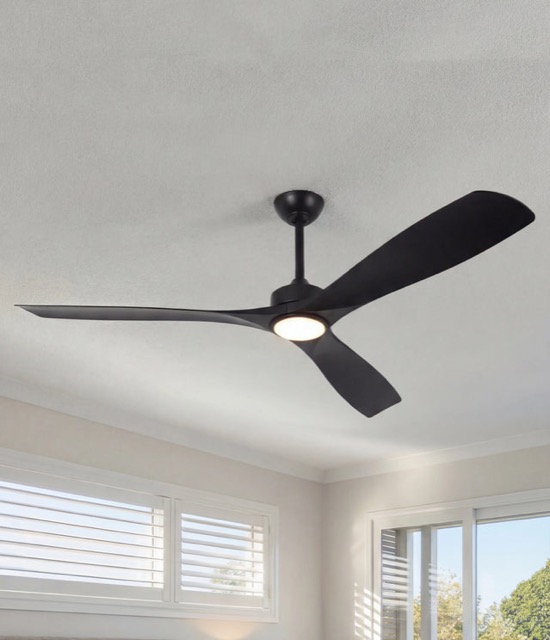 Alexi Black Ceiling Fan with Light 60"